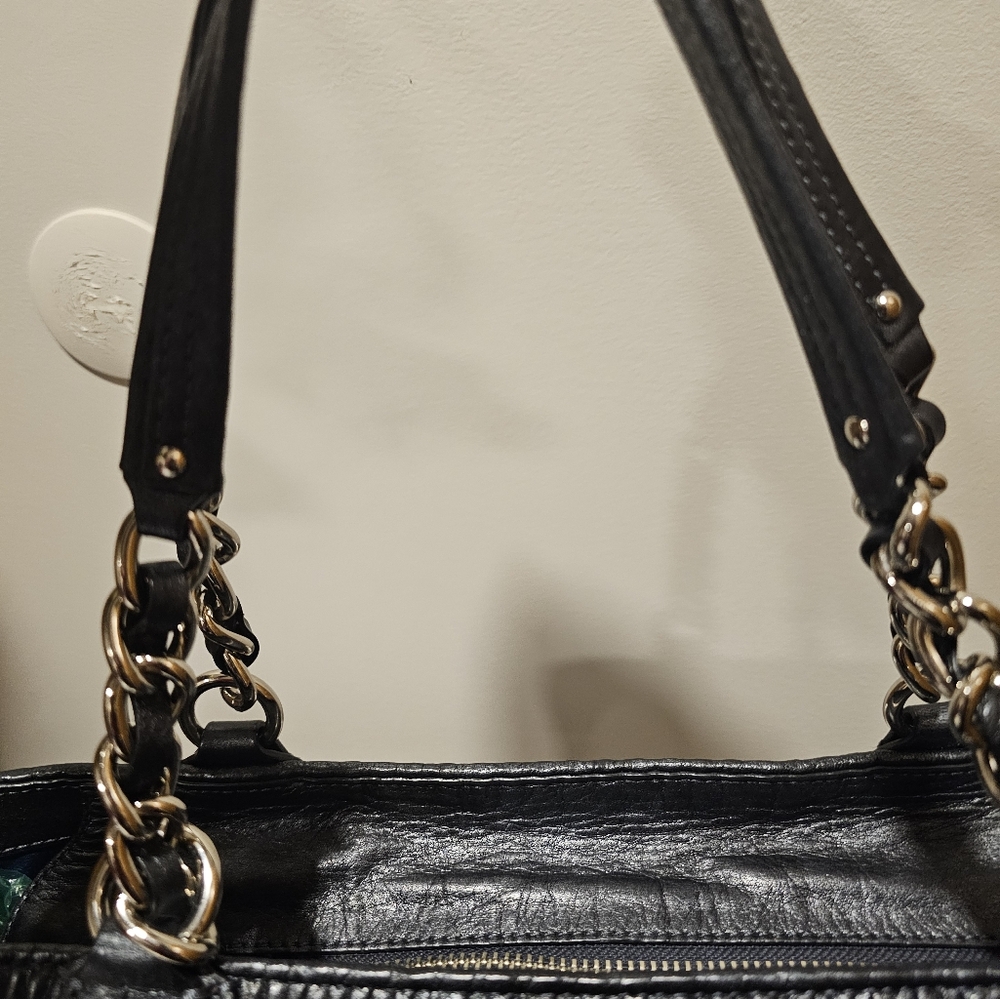 ⁵Coach madison midnight deep blue gathered leather lindsey satchel shoulder bag - Picture 4 of 9